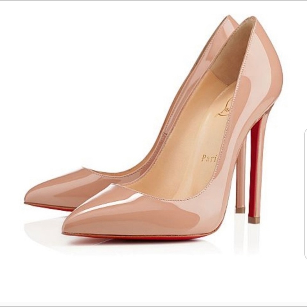 CL Pigalle 120 patent calf nude 38